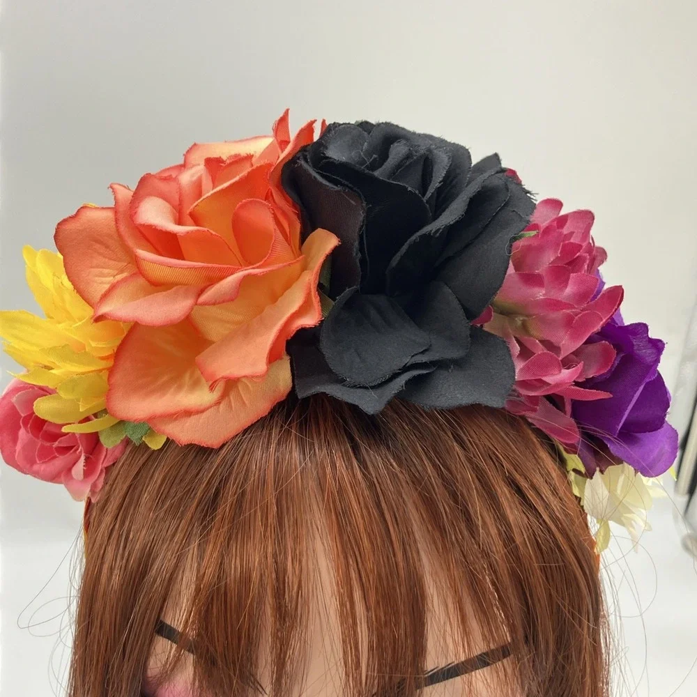 Flower Headband Ribbons Ren Faire Festival Fairycore Fantasy Whimsigoth Cosplay